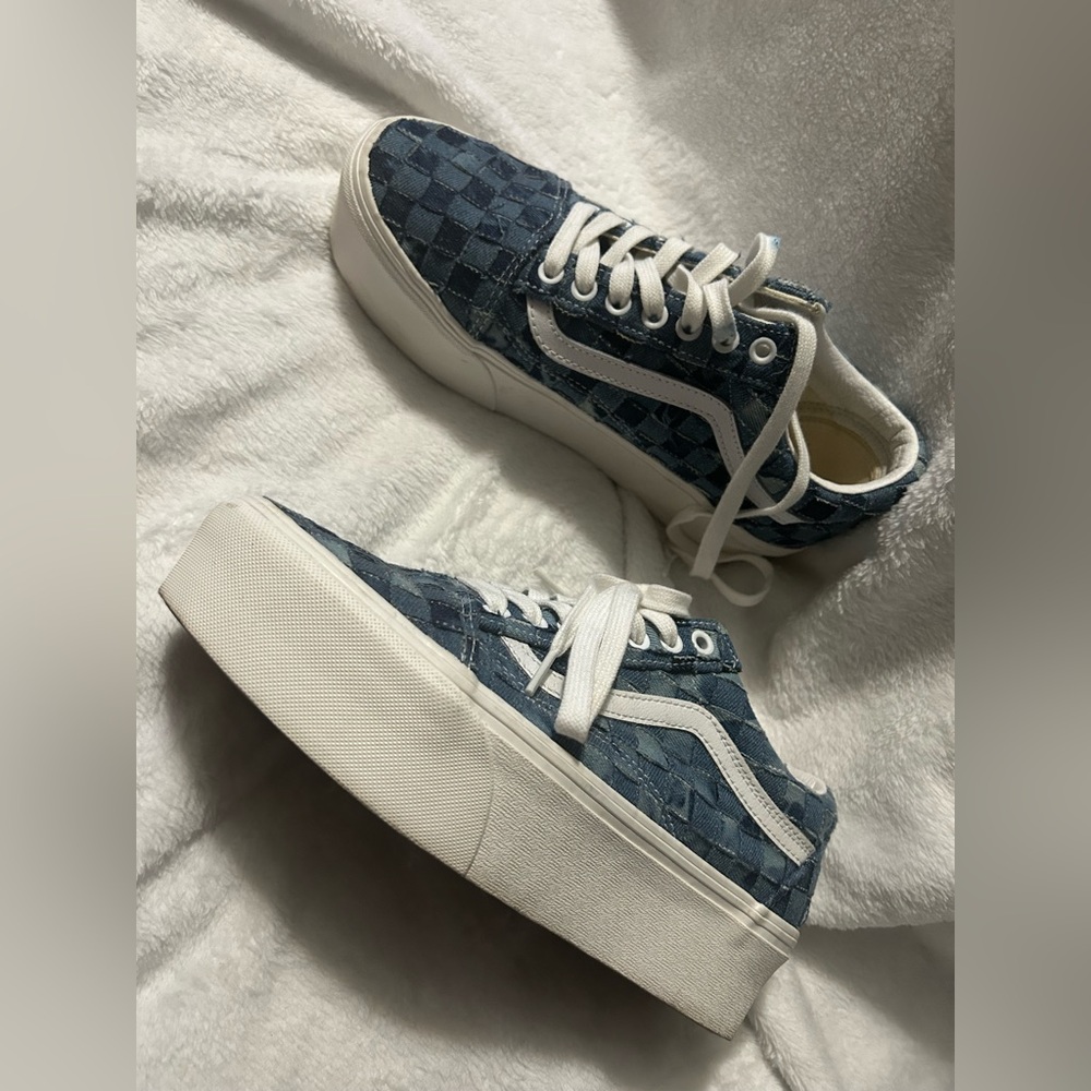 Vans Old Skool Platform Denim Checkered - Picture 4 of 5